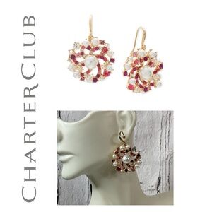 🐘🐘💓 Charter Club Pearl and Crystal Drop Earrings
